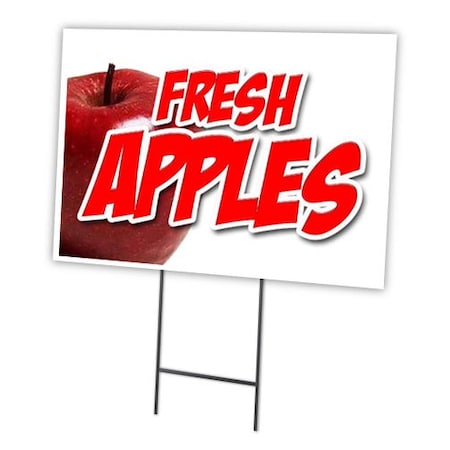 Fresh Apples Yard Sign & Stake Outdoor Plastic Coroplast Window